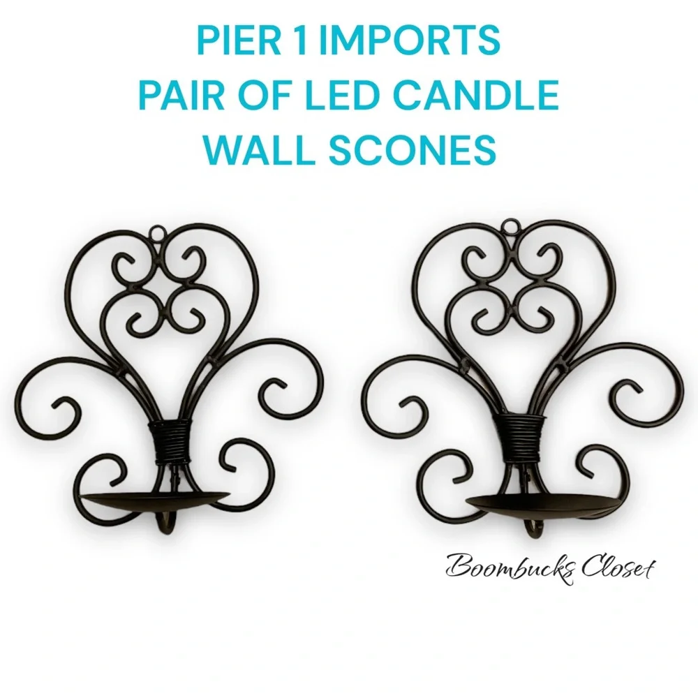Pair of Wall Sconce LED Candle Holders